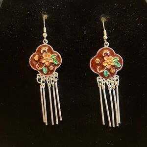 Floral  dangle earrings for pierced ears